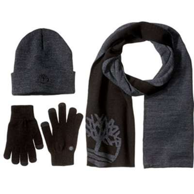 冬日保暖！Timberland 添柏岚 男士 围巾/手套/帽子 3件套
