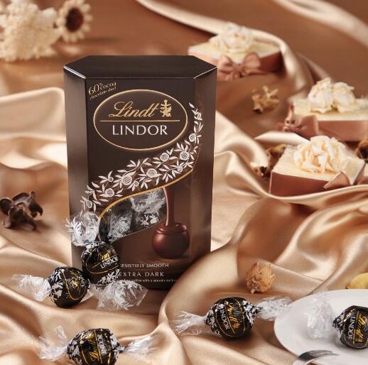 意大利进口！Lindt瑞士莲软心黑巧克力200g*3