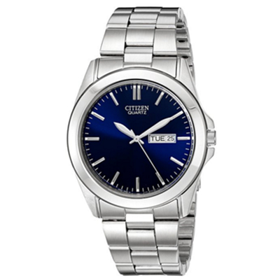 型男必备！Citizen 西铁城男式银色不锈钢手表 BF0580-57L