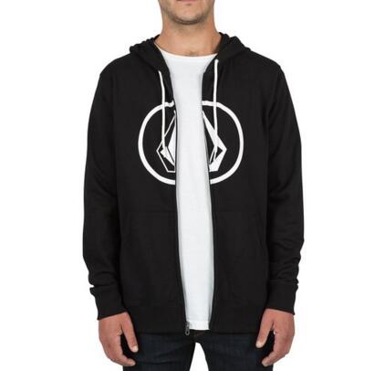 休闲百搭！Volcom 男式 拉链修身卫衣 A4831601