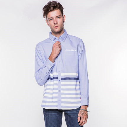 秋冬新品！Dickies条纹拼接休闲衬衫 163M20EC08