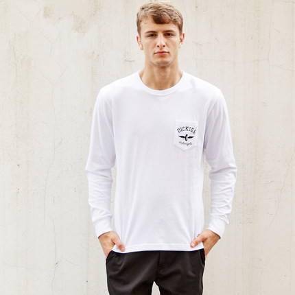 美式风格！Dickies棉汗布印花长袖T恤163M30WD37