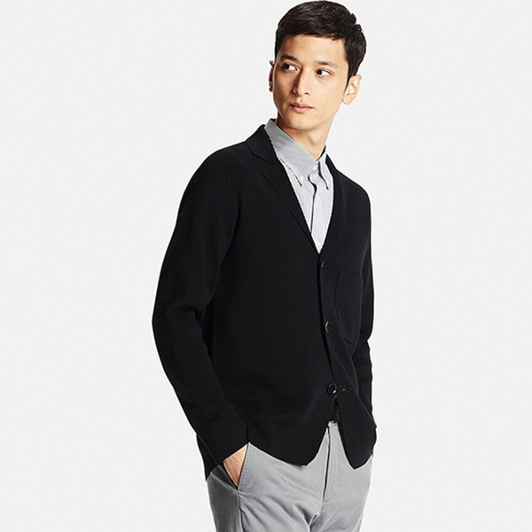 帅气减龄！UNIQLO优衣库美利奴混纺罗纹茄克173470