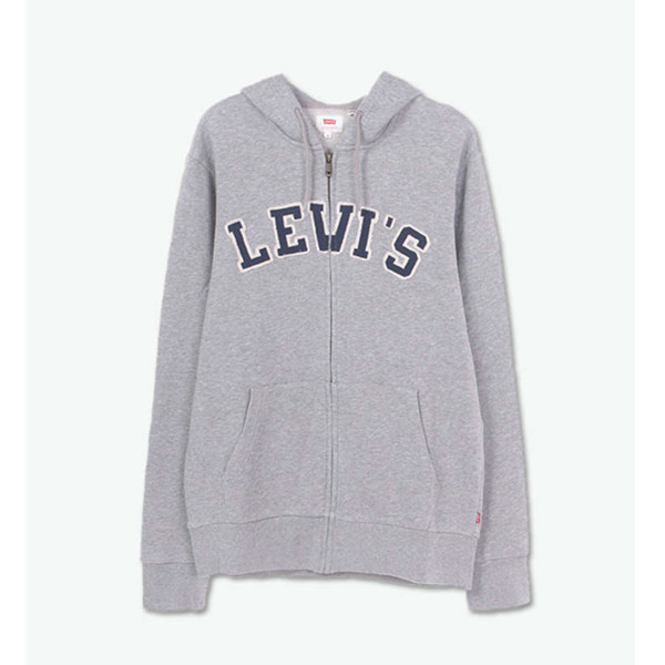 简单休闲！Levi's李维斯字母印花拉链连帽卫衣