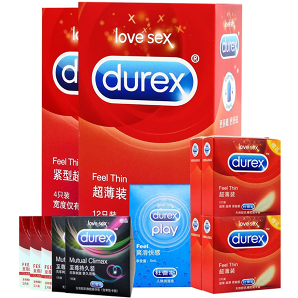 超薄设计！Durex杜蕾斯避孕套28只+人体润滑液爽滑快感5ml