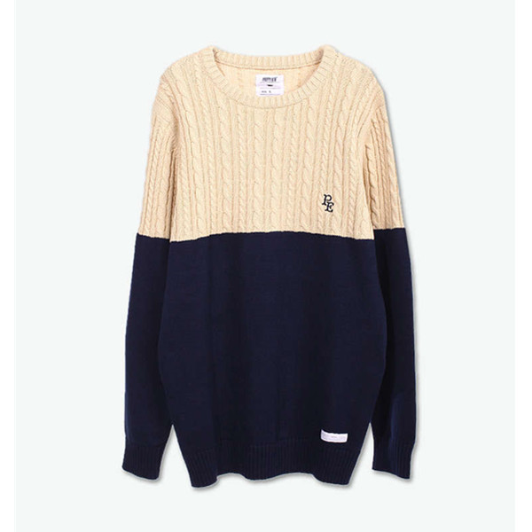 撞色拼接！PREPPY ELITE 撞色拼接毛衣