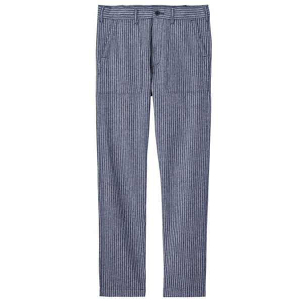 时尚造型！GU极优条纹松紧长裤海军风宽松休闲裤269220