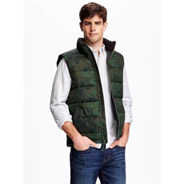 四色可选！ OLD NAVY多选色绗缝夹克秋冬保暖男士棉背心332696 W