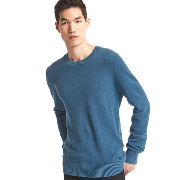 简约利落！GAP男士全棉圆领针织衫324703-1