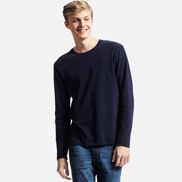 简约设计！UNIQLO优衣库柔软圆领T恤(长袖)172340