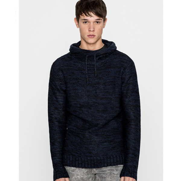 舒适贴身！PullAndBear男士围裹领编织针织衫09558510