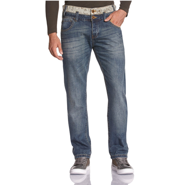 经典百搭！Desigual 男式 双裤头设计牛仔长裤 37D18035053