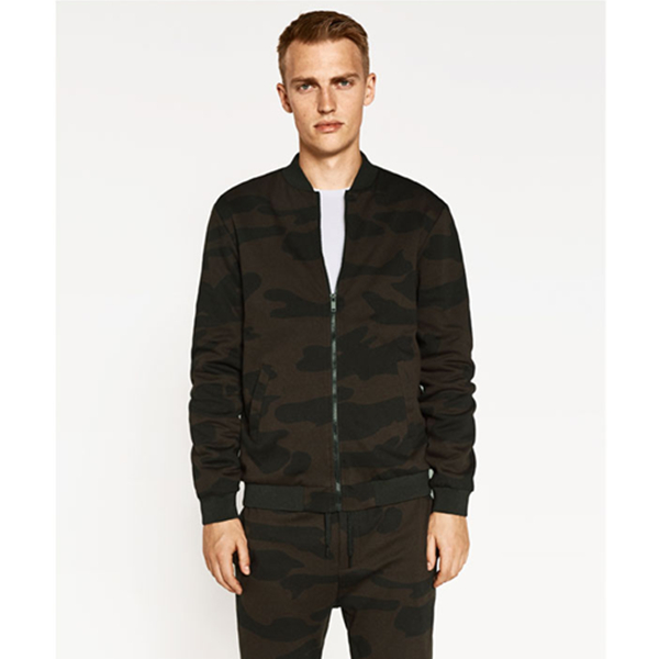 迷彩风！ZARA男装迷彩飞行员夹克08369313700