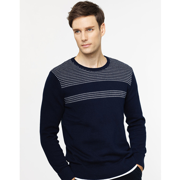 时尚设计！佐丹奴拼色纯棉圆领针织衫01055566