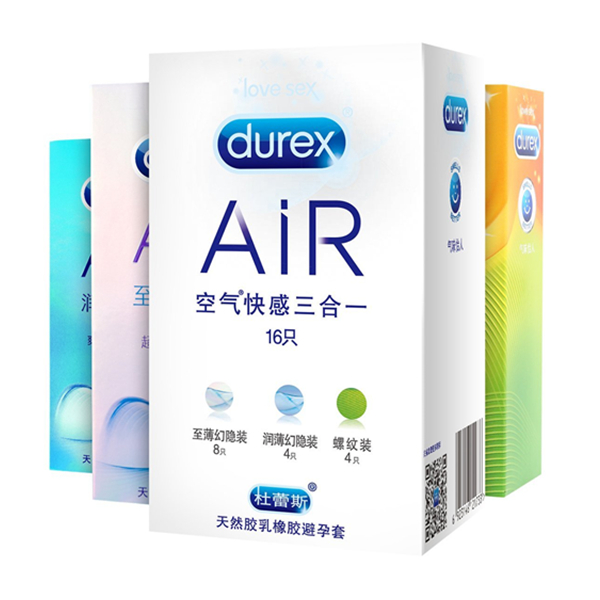 超薄敏感！Durex 杜蕾斯 AiR 空气套快感三合一16只