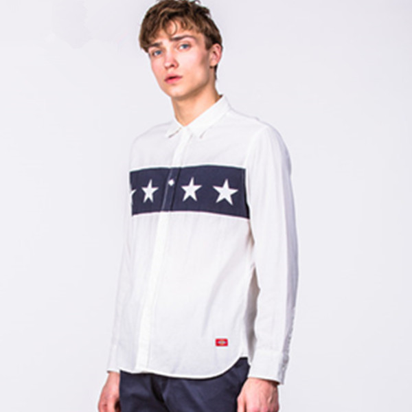 星星印花！Dickies拼接撞色长袖衬衫 163M20EC07