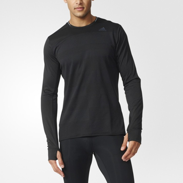 运动休闲！adidas阿迪达斯跑步男子长袖T恤AX8467