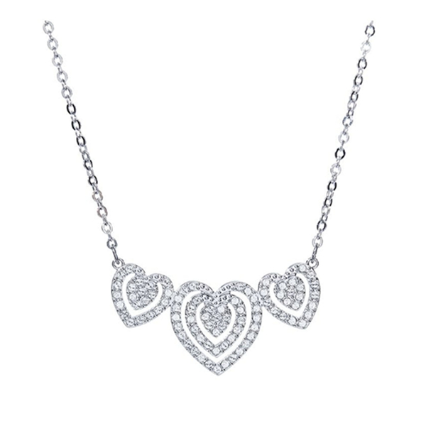 送礼佳品！Swarovski 施华洛世奇 欧美精美女士 三个心形链坠项链