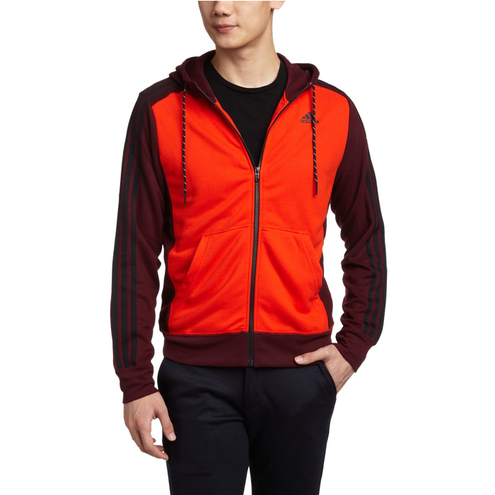 连帽设计！adidas 阿迪达斯  男式 针织茄克 S12904