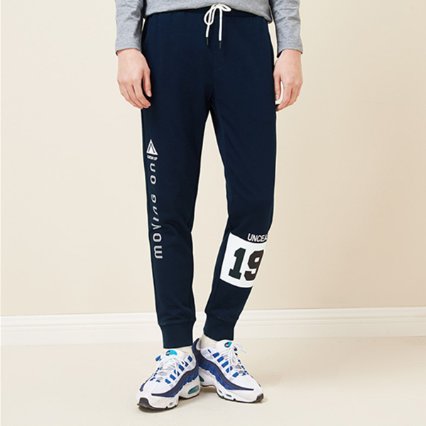 活力减龄！森马抽绳字母胶印束脚运动长裤19-017271205