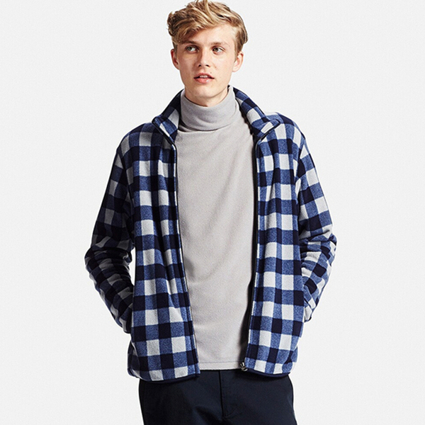 时尚造型！UNIQLO优衣库印花摇粒绒拉链茄克(长袖)186271