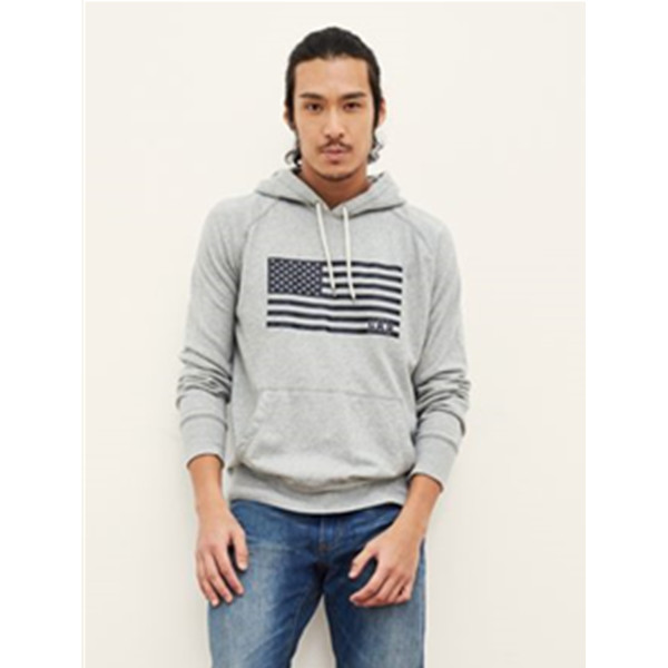 近期好价！Gap纯棉毛圈美国国旗印花连帽卫衣239780