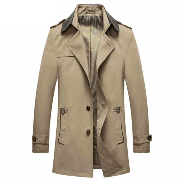 商务休闲！波司登男士中长款风衣1681P06315