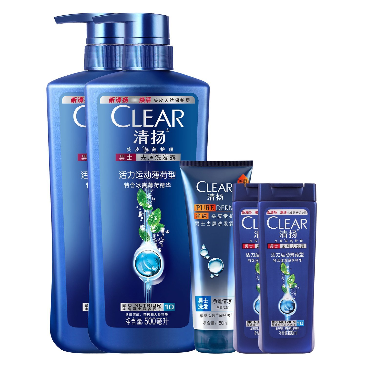 组合好价！CLEAR 清扬 男士去屑洗发水活力运动薄荷型