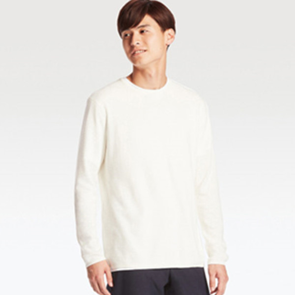 双色可选！优衣库罗纹圆领针织衫(长袖)188680