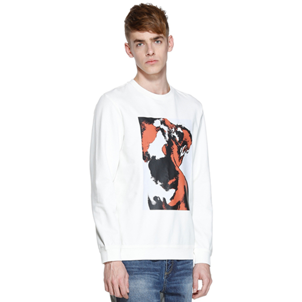 潮流色彩！TRENDIANO棉质印花圆领套头卫衣3HC104427E