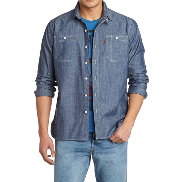 经典休闲！Levi's 李维斯 男式 长袖衬衫 65822-0122