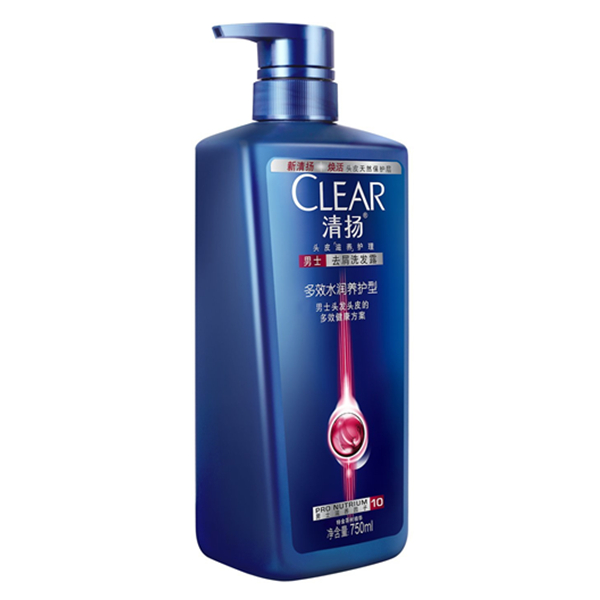 日常必备！CLEAR清扬男士去屑洗发露多效水润养护型750ml