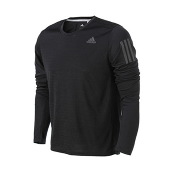 双色可选！adidas 阿迪达斯 男式跑步长袖T恤 BP7482