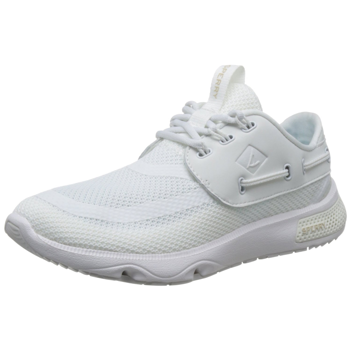 透气轻盈！Sperry  男 白色板鞋 STS15528