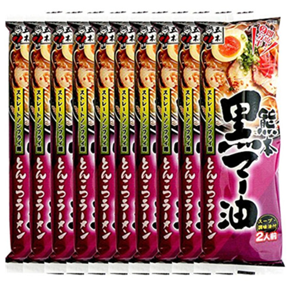 独特风味！五木 熊本 黑芝麻油猪骨浓汤拉面 172g&times;10包