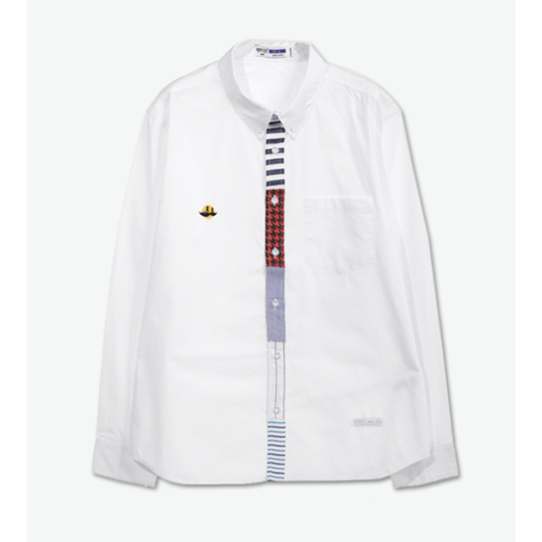 纯色百搭！PREPPY ELITE 撞色条纹门襟衬衫