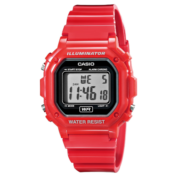 颜色靓丽！Casio 卡西欧 F-108WHC-4ACF 经典红色不锈钢手表