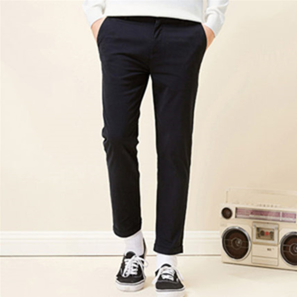 春季必备！森马青年修身纯色小脚弹力九分裤