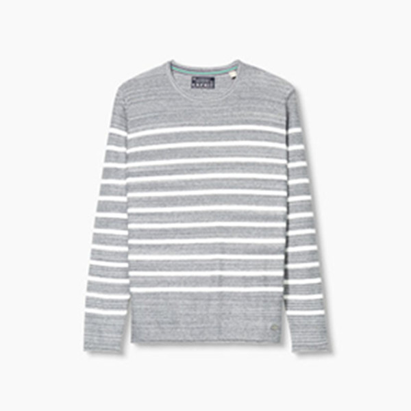 女王节好价！ESPRIT全棉条纹长袖套头针织衫-086EE2I030