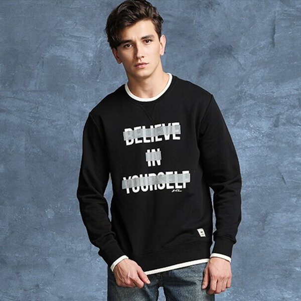 女王节好价！Lee男士黑色印花弹力长袖卫衣外套L162461SWK11