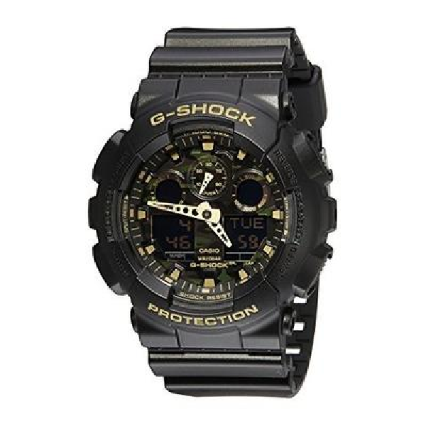 迷彩风！Casio 卡西欧GA-100CF-1A9CR 双显防水迷彩手表