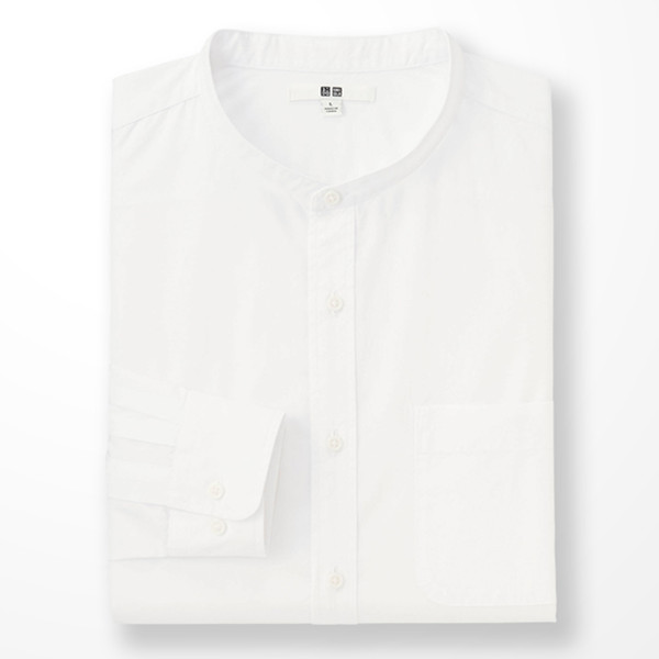 商务休闲！UNIQLO优衣库优质长绒棉立领衬衫(长袖)191594