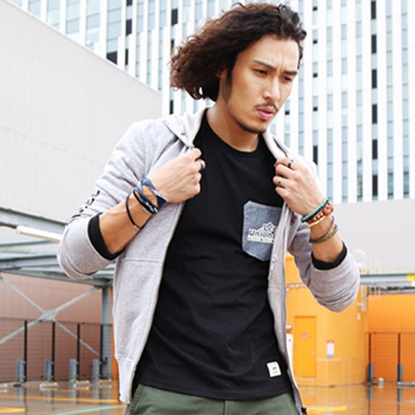 休闲百搭！Lee男士字母印花长袖连帽卫衣开衫L25048L71G3M