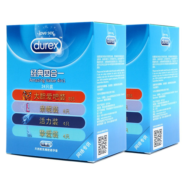 激情开启！Durex杜蕾斯经典四合一组合装24只*2