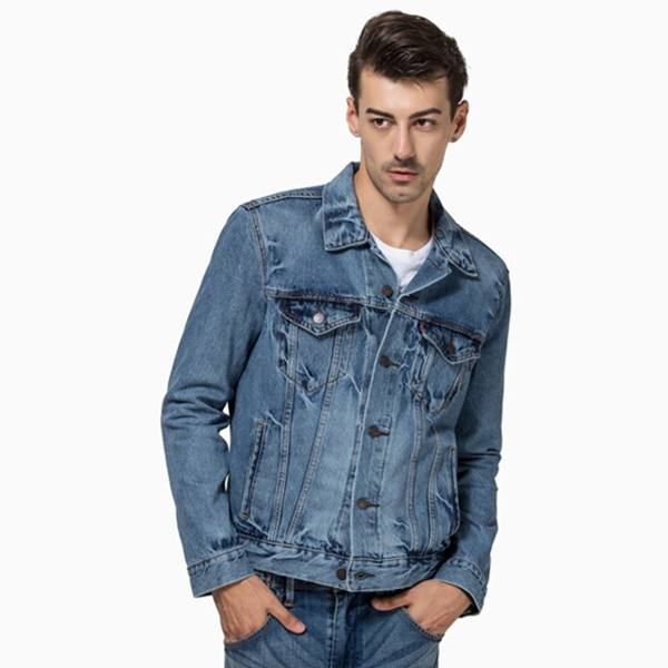 牛仔风！李维斯纯棉蓝色水洗牛仔机车夹克外套72334-0139