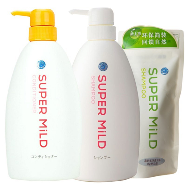套装优惠！SUPER MiLD惠润柔净洗发露护发素套装