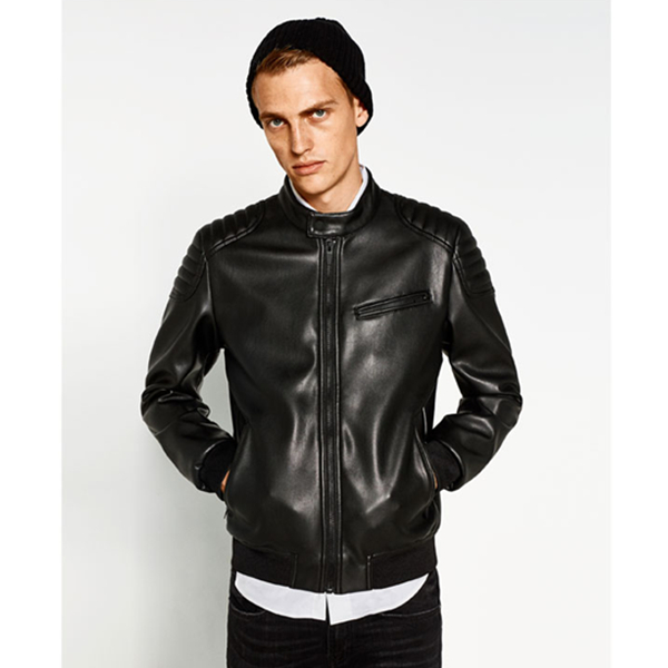 经典时尚！ZARA男装骑士外套00706359800