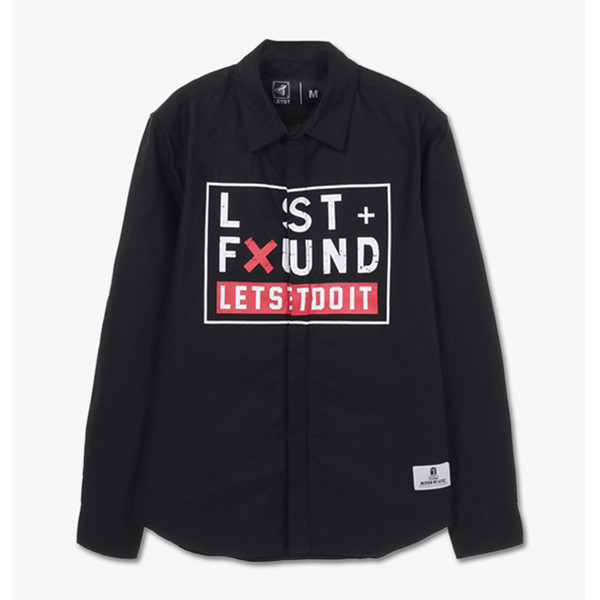 舒适时尚！LET'S TEE 黑白69长袖衬衫