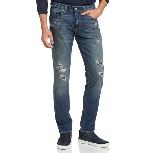 简约破洞！Levi's 李维斯 511版型 Classic 男式 修身低腰牛仔裤