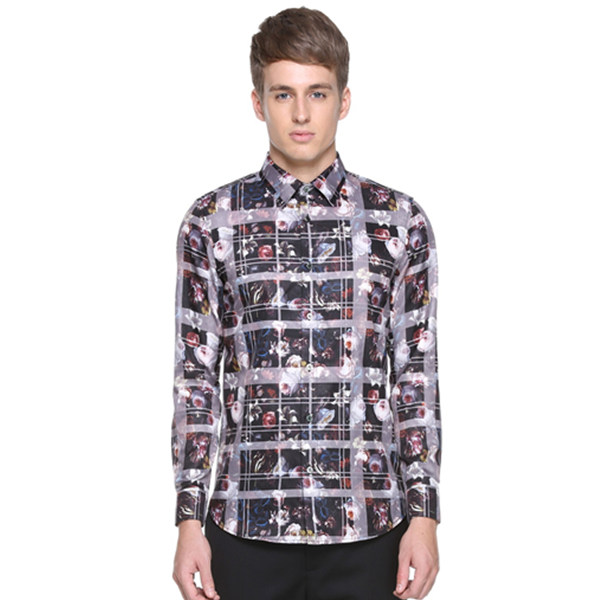 新风尚好价！TRENDIANO印花拼色长袖衬衣衬衫3151013850